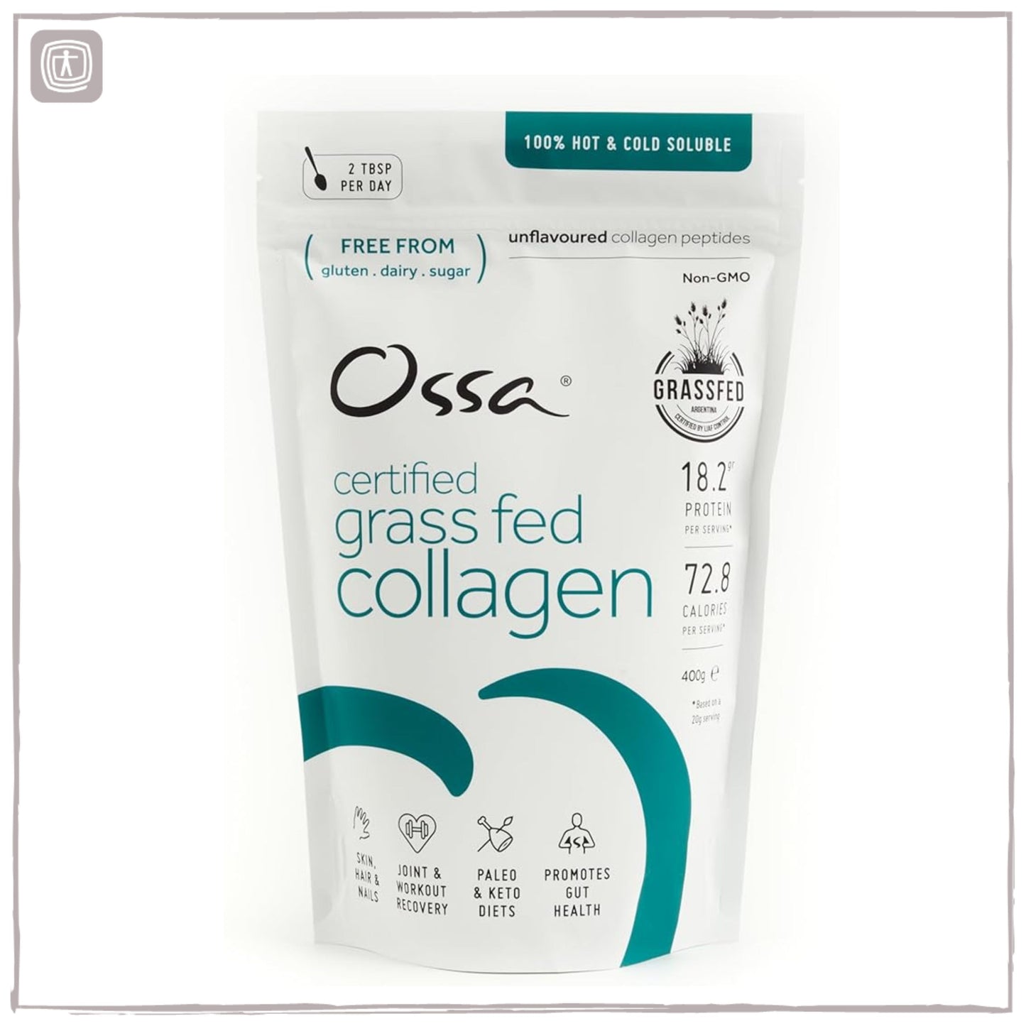 Ossa Grass-Fed Bovine Collagen Powder 400g